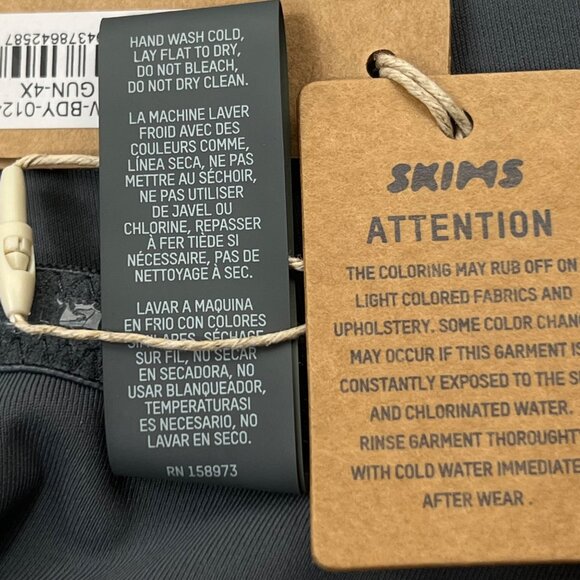 SKIMS Shaping Swim Underwire One Piece Gunmetal Womens 4X - Picture 11 of 12